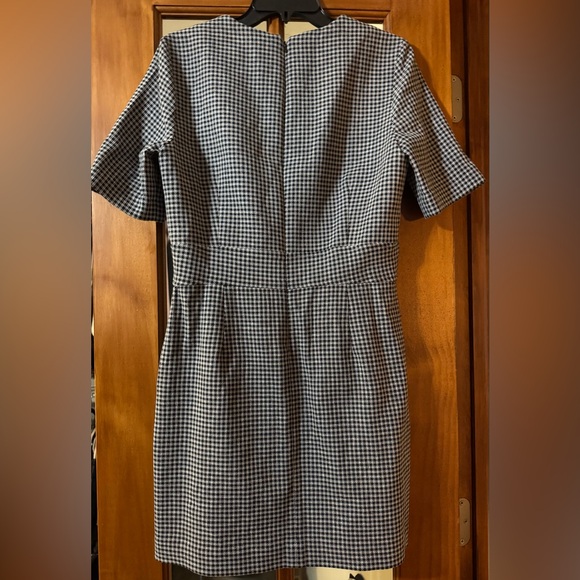 $495 Veronica Beard Teddi Sheath Dress Black & White Check Short Sleeve Size 8 - Picture 3 of 6